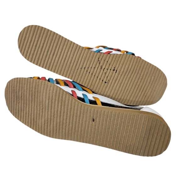 ComfortView SZ 11W Multicolor Leather Huarache Closed Toe Slip On Flat - Picture 6 of 8